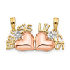 14k Two-tone with White Rhodium BIG SIS-LIL SIS 2-Piece Break-apart Pendant