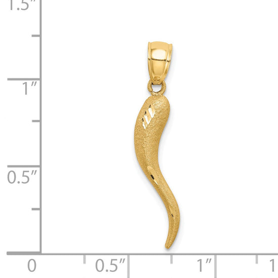 Gold Polished Italian Horn Pendants