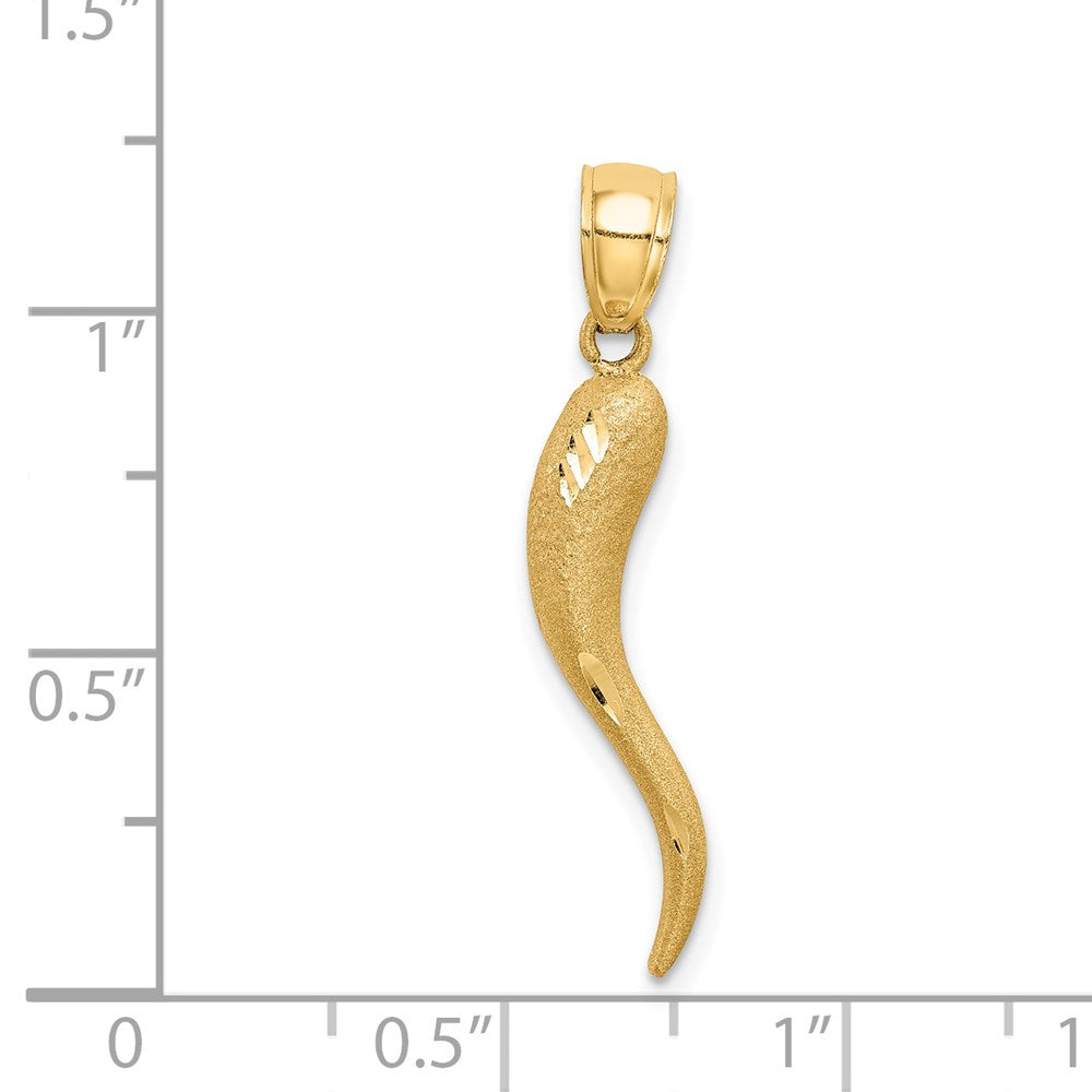 Gold Polished Italian Horn Pendants