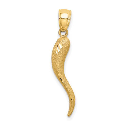 Gold Polished Italian Horn Pendants