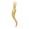 Gold Polished Italian Horn Pendants