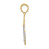 14K and White Rhodium Crown Pendant