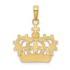 14K and White Rhodium Crown Pendant