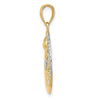 14k and White Rhodium Diamond-cut Moon/Stars/Sun Pendant