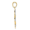 14k and White Rhodium Diamond-cut Dragonflies Pendant