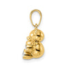 14k and White Rhodium 3-D Diamond-cut Teddy Bear Pendant