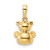 14k and White Rhodium 3-D Diamond-cut Teddy Bear Pendant