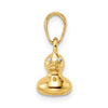14k and White Rhodium 3-D Duck Pendant