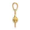 14k and White Rhodium 3-D Diamond-cut Airplane Pendant