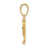 14k and White Rhodium Diamond-cut Robot Pendant