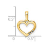 14k and White Rhodium Diamond-cut Heart Pendant