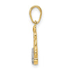14k and White Rhodium Diamond-cut Crown Pendant
