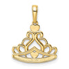 14k and White Rhodium Diamond-cut Crown Pendant