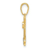 14k and White Rhodium Diamond-cut Crown Pendant