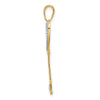 14k with White and Rose Rhodium Diamond-cut Hearts Key Pendant