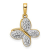 14k and White Rhodium Diamond-cut Fancy Butterfly Pendant