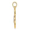 14k and White Rhodium Diamond-cut Anchor and Ship's Wheel Pendant