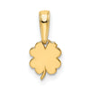 14k and White Rhodium Diamond-cut 4-Leaf Clover Pendant