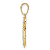14k and White Rhodium Diamond-cut Sitting Puppy Pendant