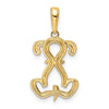 14k and White Rhodium Diamond-cut Sitting Puppy Pendant