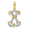 14k and White Rhodium Diamond-cut Sitting Puppy Pendant