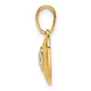 14k and White Rhodium Diamond-cut Puffed Heart Pendant