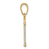 14k and White Rhodium Diamond-cut Hacksaw Pendant