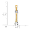 14k and White Rhodium Diamond-cut Wrench Pendant