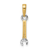 14k and White Rhodium Diamond-cut Wrench Pendant
