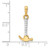 14k and White Rhodium Diamond-cut Hammer Pendant