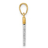 14k and White Rhodium Diamond-cut Saw Pendant