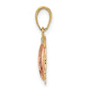 14k with White and Rose Rhodium Diamond-cut Ladybug Pendant