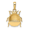 14k with White and Rose Rhodium Diamond-cut Ladybug Pendant