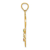 14K Italy Map with Emerald/Ruby/CZ Stones Charm