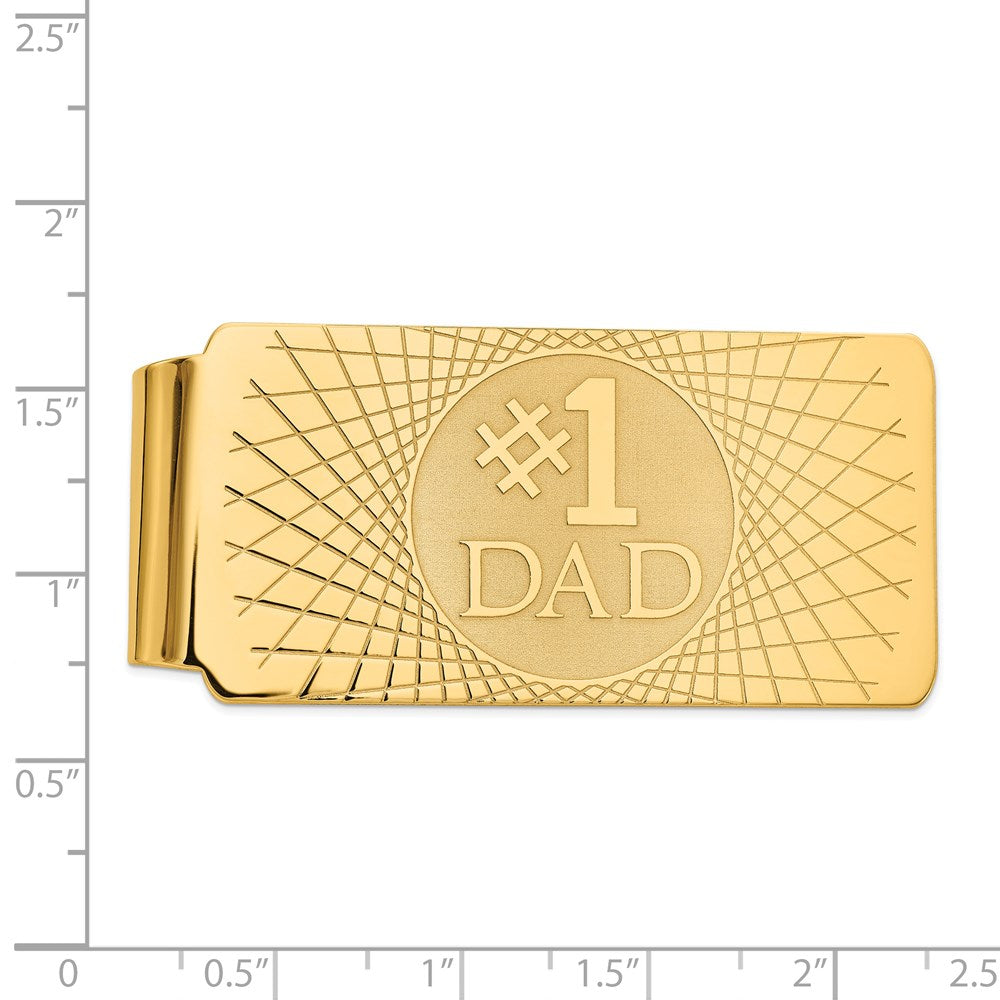 14k #1 Dad Mens Money Clip