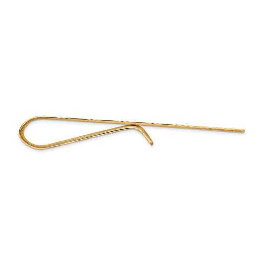 14k Mens Textured Basketweave Pattern Tie Bar