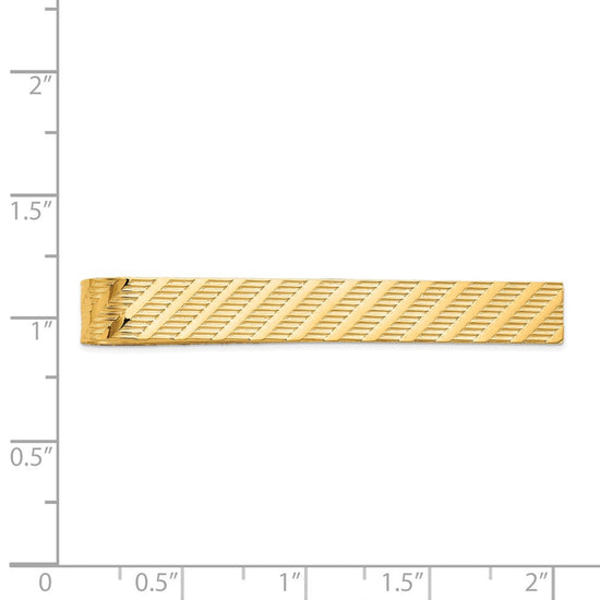 14k Mens Textured Tie Bar