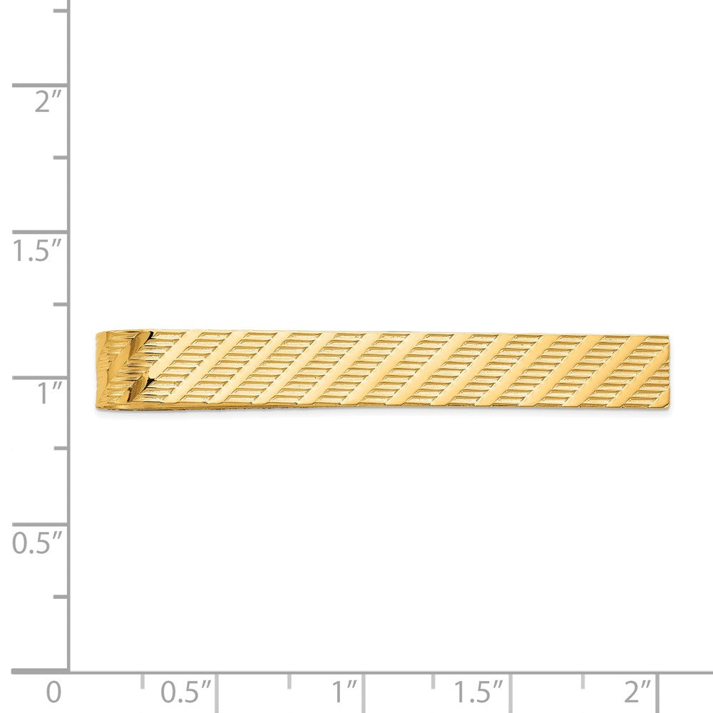 14k Mens Textured Tie Bar
