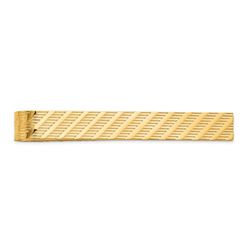14k Mens Textured Tie Bar