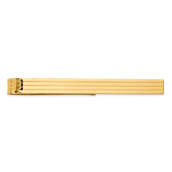 Gold Grooved Tie Bar