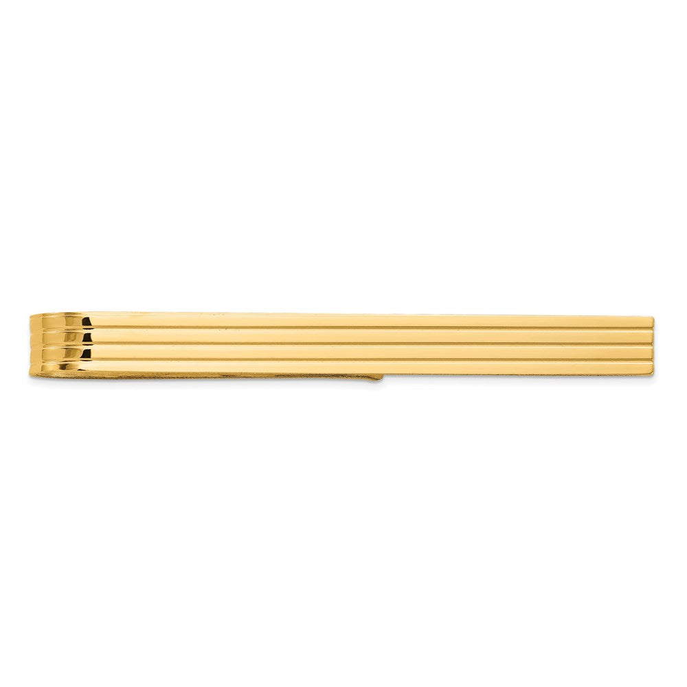 Gold Grooved Tie Bar