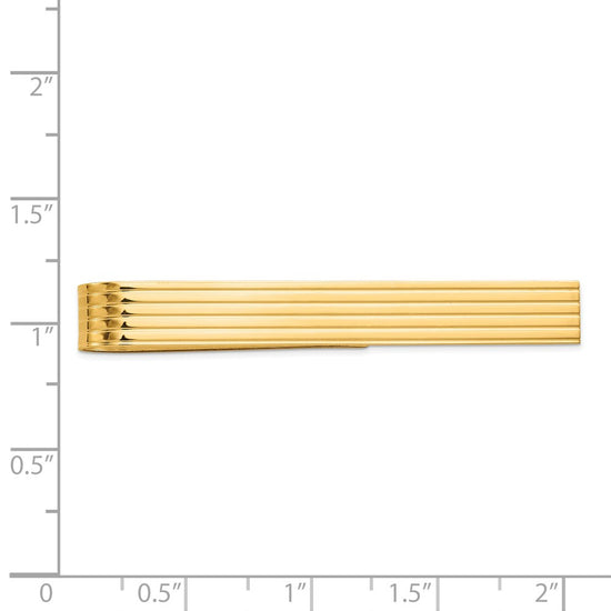 14k Mens Grooved Tie Bar