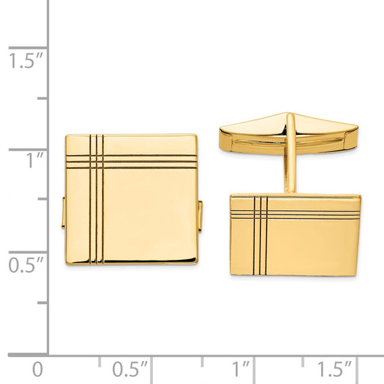 Men's Square w/Line Design Cuff Links