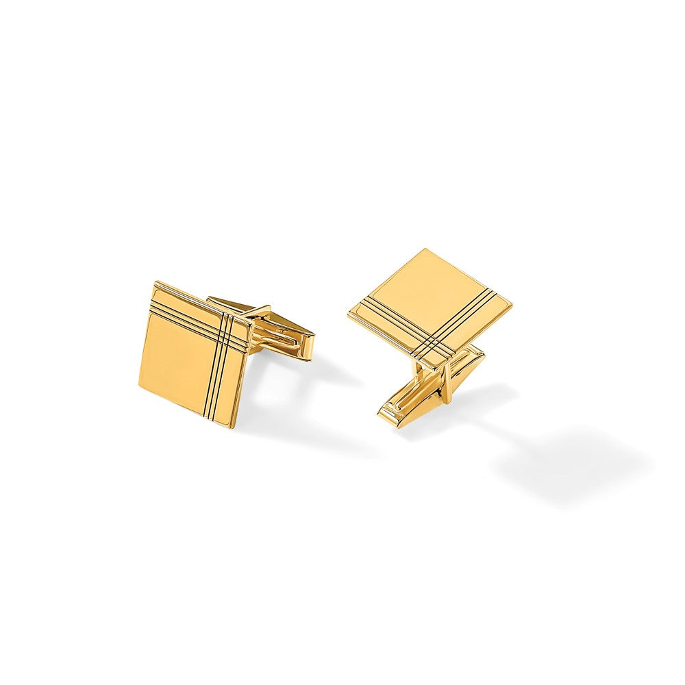 Men's Square w/Line Design Cuff Links