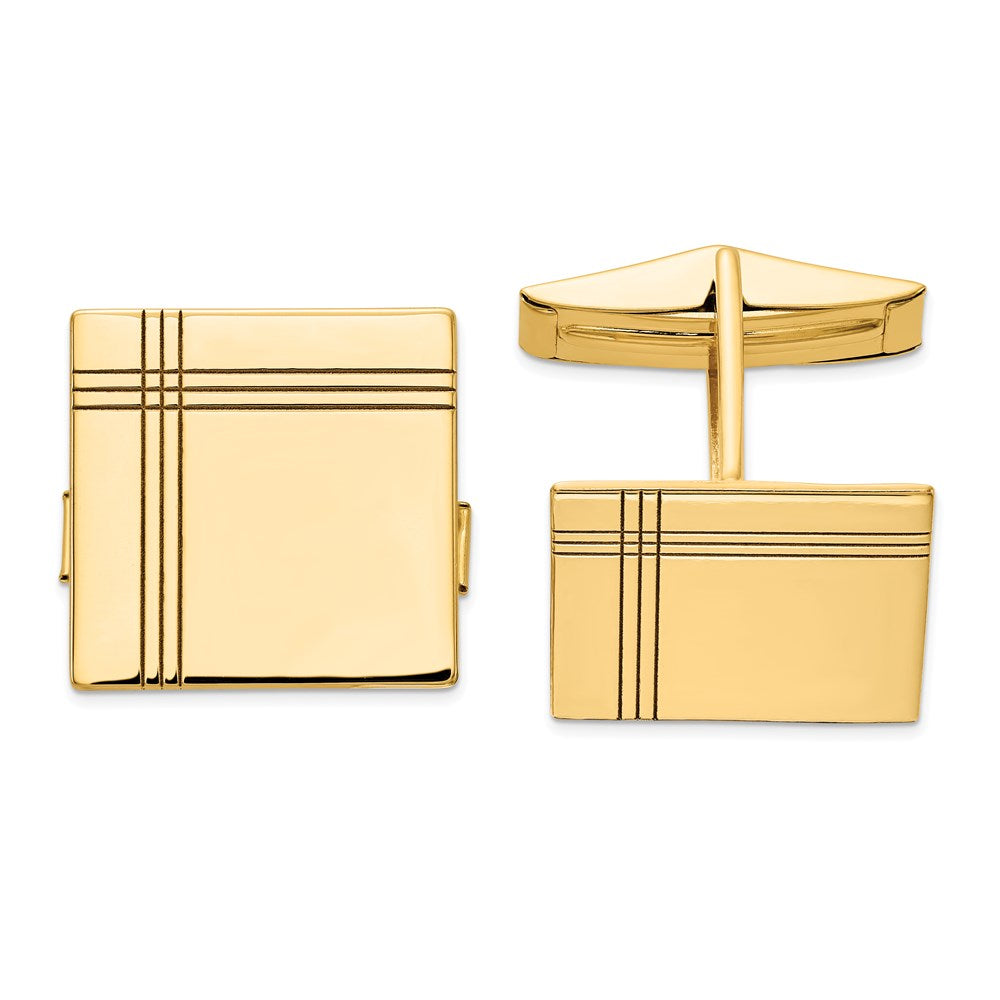Men's Square w/Line Design Cuff Links