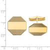 14k Mens Octagonal with Line Design Cuff Links