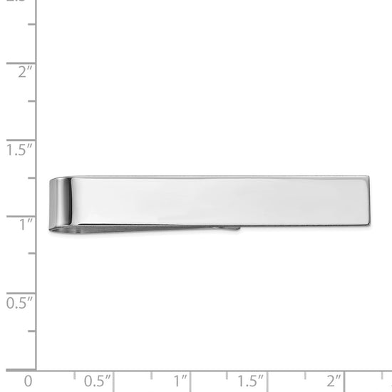 14k White Gold Men's Polished Tie Bar