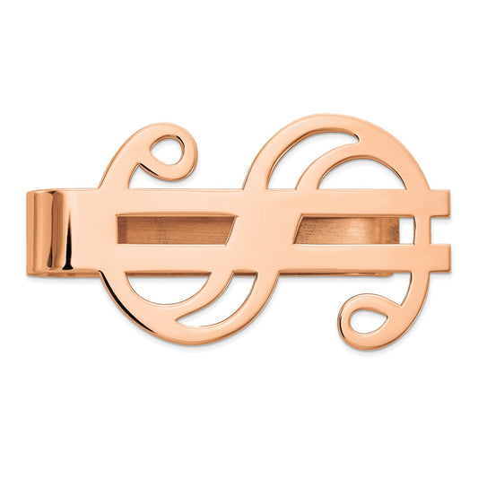 Gold Polished Dollar Sign Money Clip