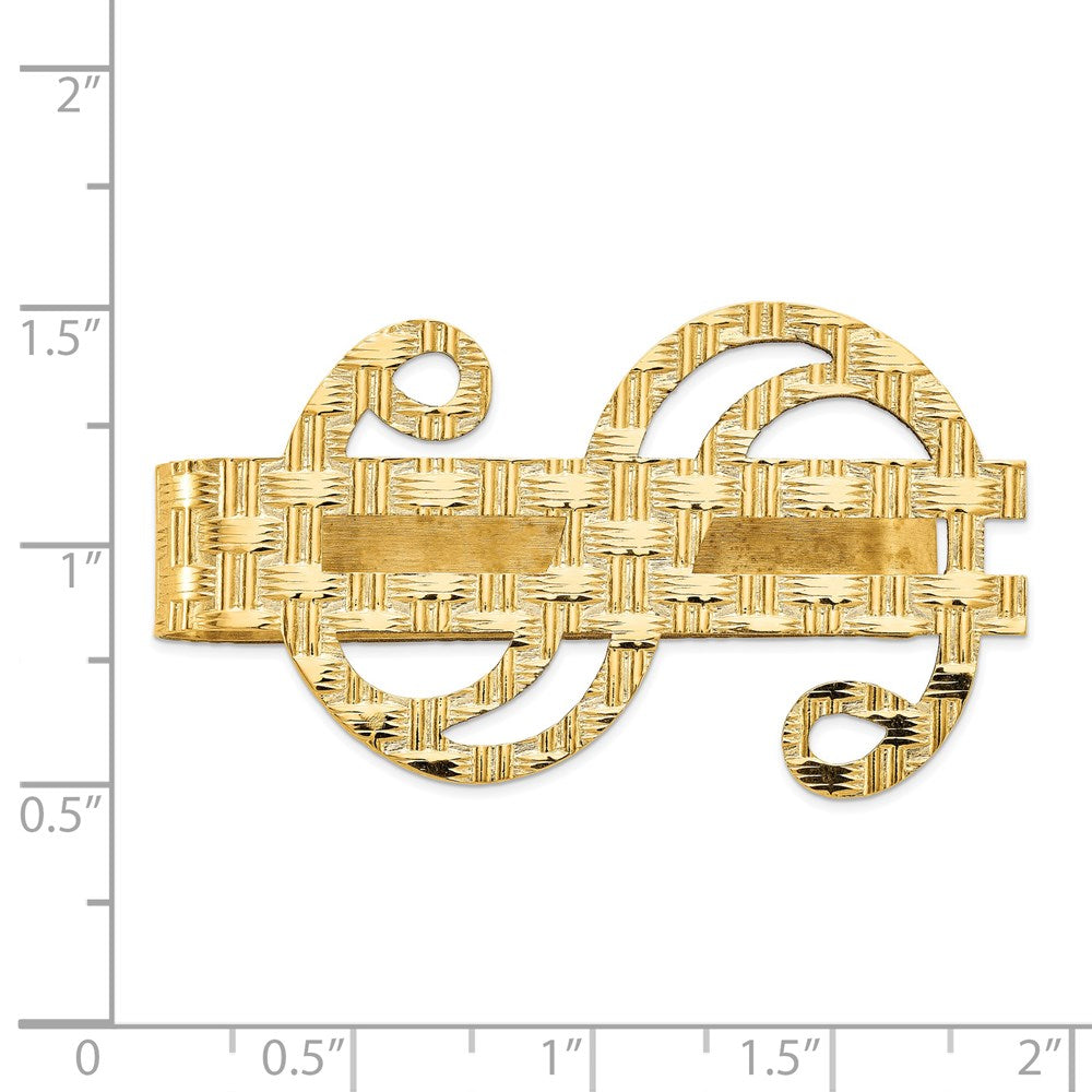 Gold Polished Dollar Sign Money Clip