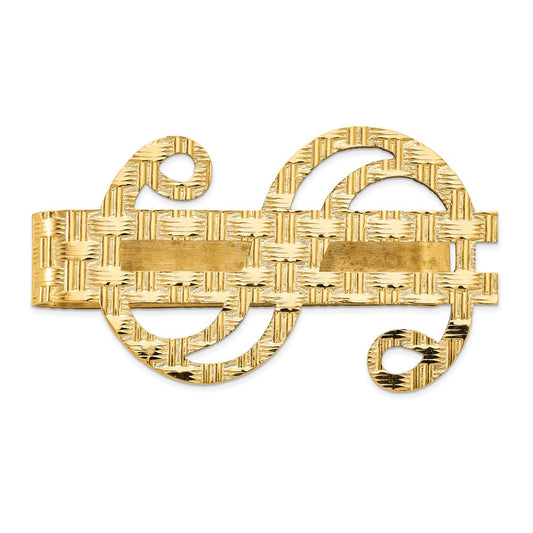 Gold Polished Dollar Sign Money Clip